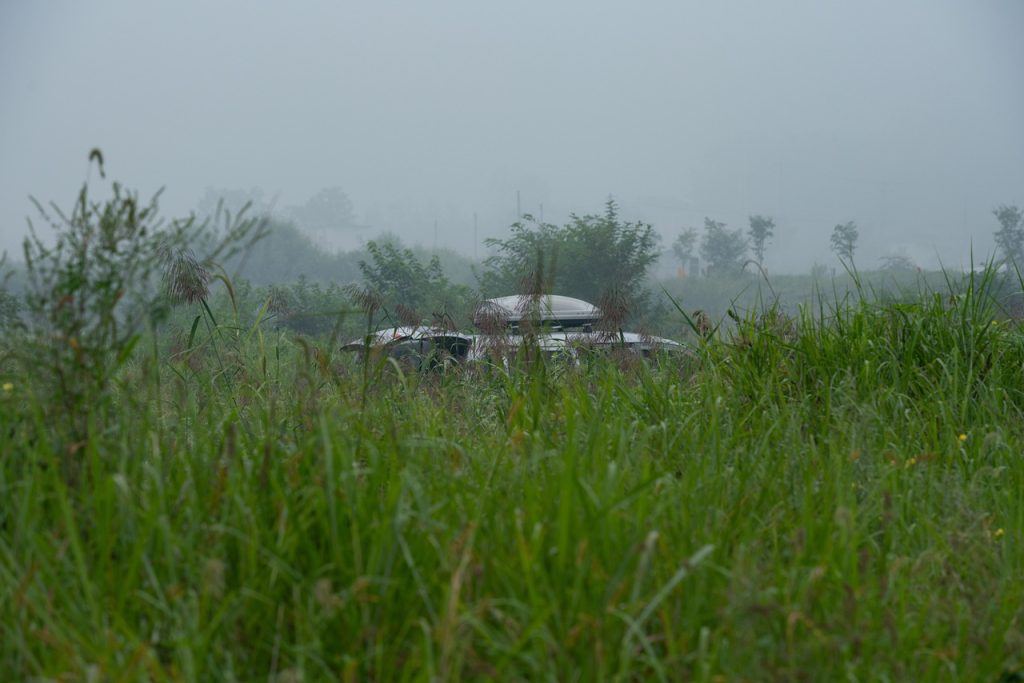 Gezin op een groene camping in de Belgische natuur met tent en picknicktafel in de zomer