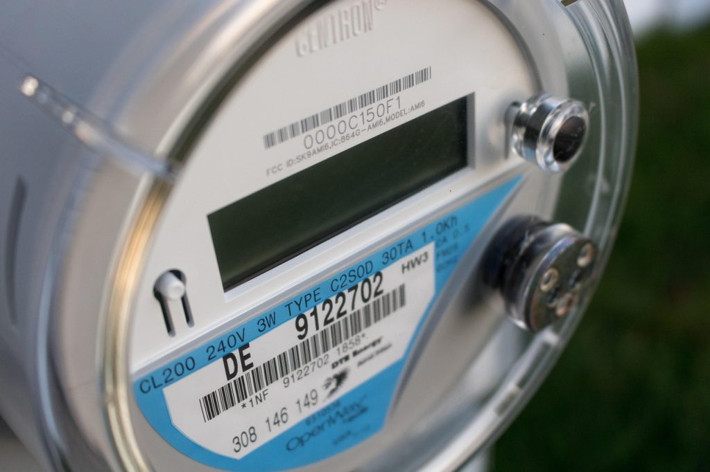 Gasmeter aan de muur van een woning