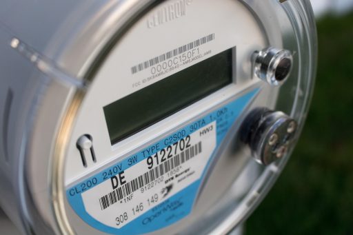 Gasmeter aan de muur van een woning